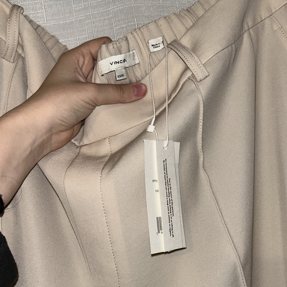 NWT Vince. Sandstone Beige Tapered Cuff Crop Tailored Pull-on Pants XXXL - Picture 5 of 11
